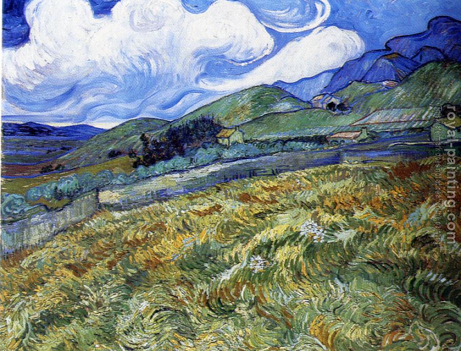 Vincent Van Gogh : Mountain landscape seen across the walls
